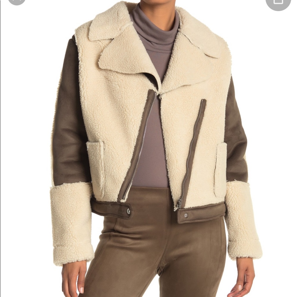 Faux Shearling Moto Jacket